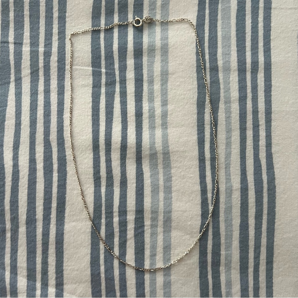 Sterling Silver Figaro Necklace, 16”
